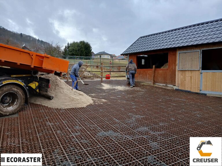 Realizace – zpevnění výběhu pro koně